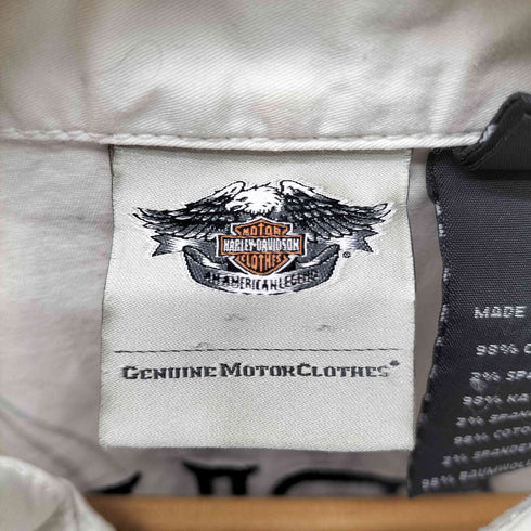 ハーレーダビッドソン HARLEY-DAVIDSON 00S ノースリーブ ジップアップ レーシング シャツ ベスト Y2K レディース import:S