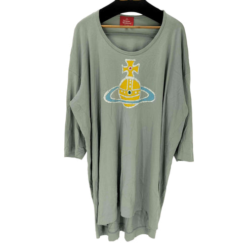 ヴィヴィアンウエストウッドレッドレーベル Vivienne Westwood RED LABEL フロント オーブ プリント 変形 長袖 ワンピース レディース 00