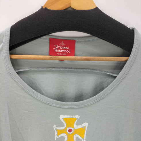 ヴィヴィアンウエストウッドレッドレーベル Vivienne Westwood RED LABEL フロント オーブ プリント 変形 長袖 ワンピース レディース 00