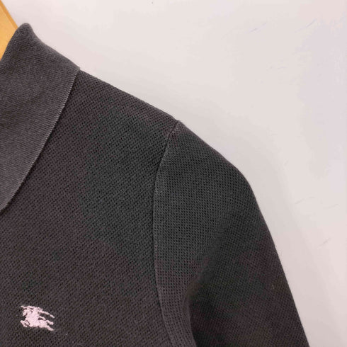 バーバリーロンドン BURBERRY LONDON ロゴ刺繍 七分丈 鹿の子 ポロシャツ レディース import:S