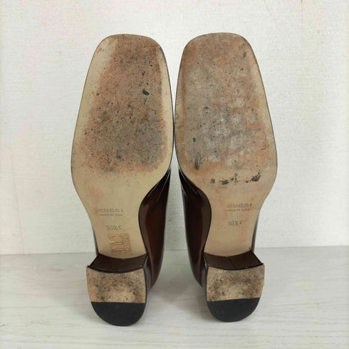 グッチ GUCCI ホースビット スクエアトゥ パンプス レディース EUR:36