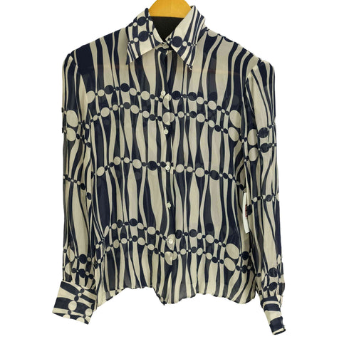 トゥモローランドコレクション TOMORROWLAND collection シルク100 総柄ドット L/S シアーシャツ レディース
