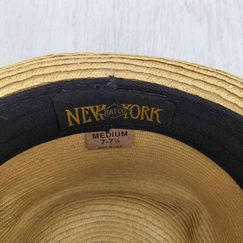 NEW YORK HAT USA製 羽根飾り ストローハット レディース 7-7½