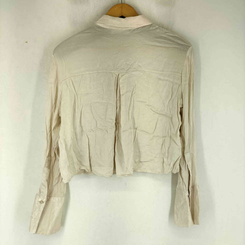 ザラ ZARA クロップドサテンシャツ レディース import:S