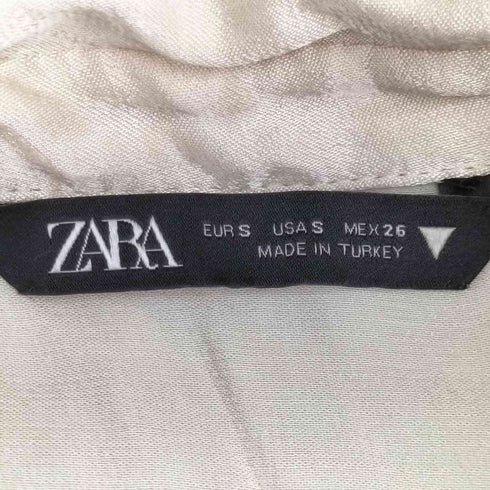 ザラ ZARA クロップドサテンシャツ レディース import:S