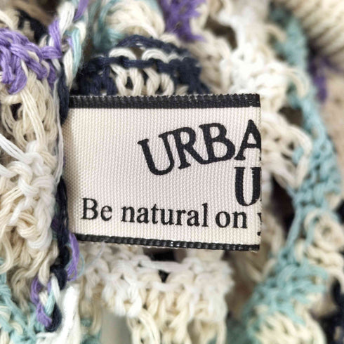 urbanity 透かし編み クロップド カーディガン レディース