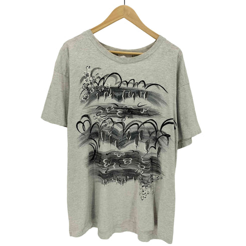 Kathy Ireland 80-90s USA製 モノトーン フラワープリント Tシャツ シングルステッチ メンズ L/XL