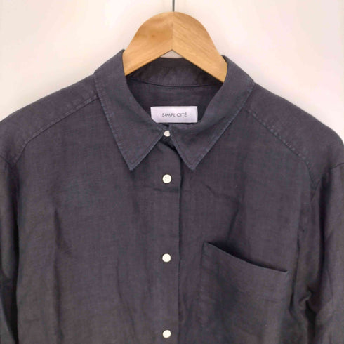 シンプリシテェ SIMPLICITE 23SS レギュラーカラー リネン シャツ レディース FREE