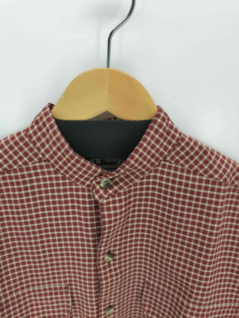 エルエルビーン L.L.Bean 90s シアサッカー バンドカラー チェックS/Sシャツ メンズ import:S