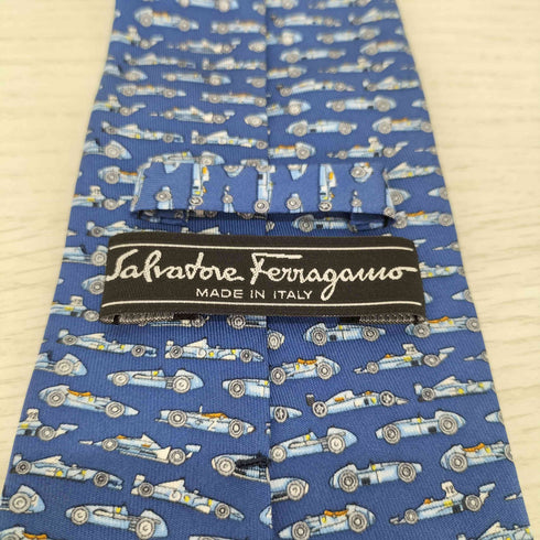 サルヴァトーレフェラガモ Salvatore Ferragamo 車柄 総柄 ネクタイ メンズ
