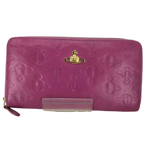 ヴィヴィアンウエストウッド Vivienne Westwood TYPO ORB EMBOSSED FUXIA オーブロゴ ラウンド ロング ウォレット レディース
