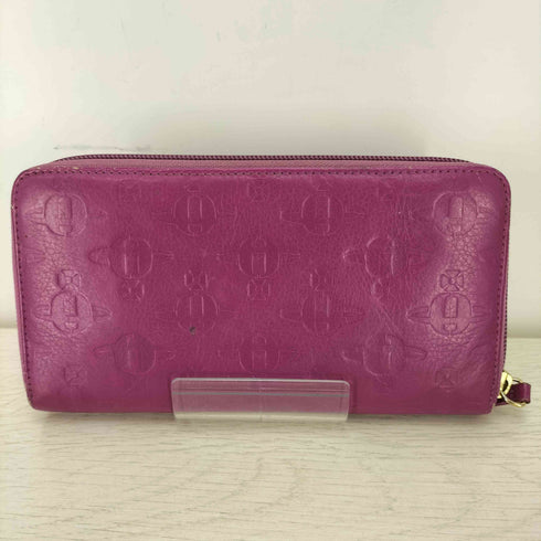 ヴィヴィアンウエストウッド Vivienne Westwood TYPO ORB EMBOSSED FUXIA オーブロゴ ラウンド ロング ウォレット レディース