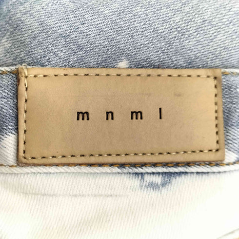 ミニマル mnml ブリーチデザイン ダメージ加工 ジップ裾 スキニーデニムパンツ メンズ US:30-31