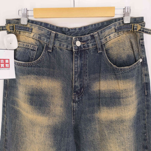 ヴィンテージ加工 ワイド バギー デニムパンツ メンズ JPN:XL