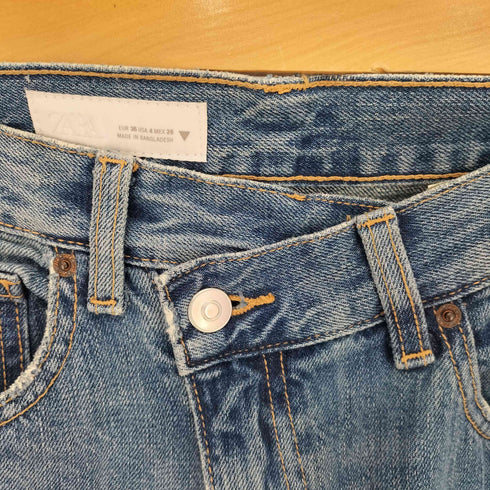 ザラ ZARA クロスウエスト ワイドレッグデニム レディース 36