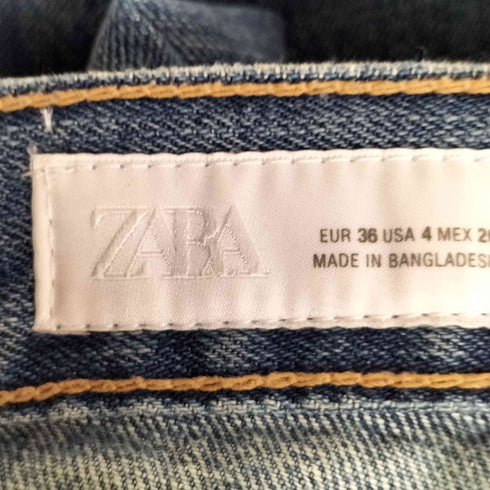 ザラ ZARA クロスウエスト ワイドレッグデニム レディース 36