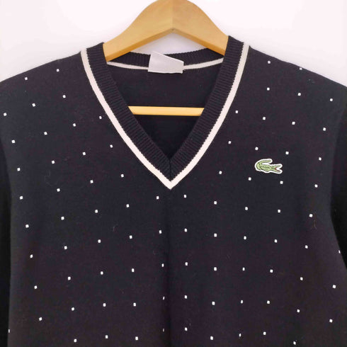 ラコステ LACOSTE ドット ロゴ刺繍 Vネック ウールニット メンズ JPN:2