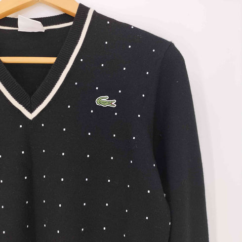 ラコステ LACOSTE ドット ロゴ刺繍 Vネック ウールニット メンズ JPN:2