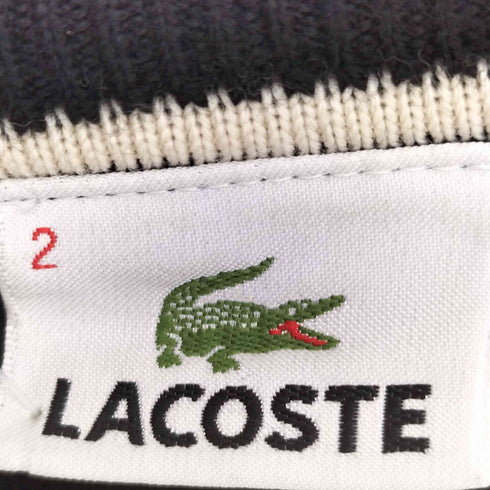 ラコステ LACOSTE ドット ロゴ刺繍 Vネック ウールニット メンズ JPN:2