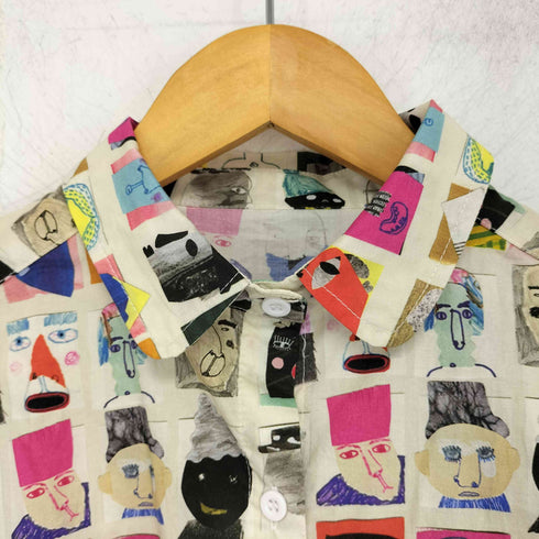 コイビトミサキ koibito misaki フェイスイラストプリントシャツブラウス レディース M-L
