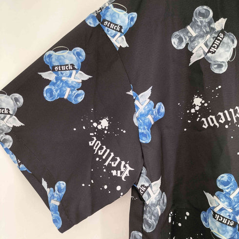 PLYMTONE ベアプリント 総柄 オープンカラー S/S シャツ レディース JPN:L