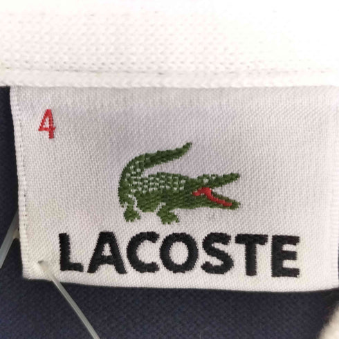 ラコステ LACOSTE ロゴ刺繍 スキッパー バイカラー 鹿の子 半袖ポロシャツ メンズ JPN:4