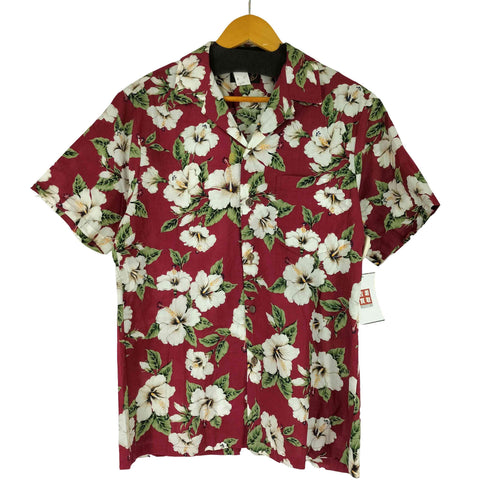 ハワイアンリザーブ HAWAIIAN RESERVE ハワイ製 ハイビスカス オープンカラー アロハシャツ メンズ JPN:M