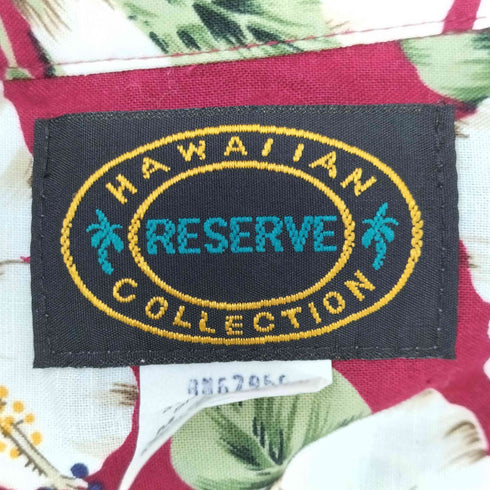 ハワイアンリザーブ HAWAIIAN RESERVE ハワイ製 ハイビスカス オープンカラー アロハシャツ メンズ JPN:M