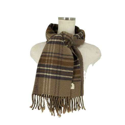 cashmere カシミヤ混チェック柄マフラー レディース