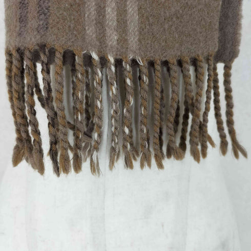 cashmere カシミヤ混チェック柄マフラー レディース