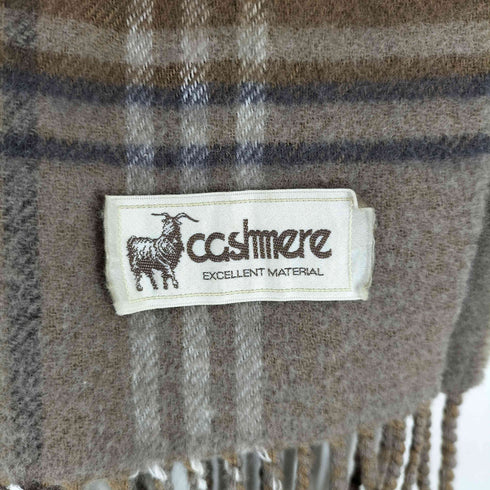 cashmere カシミヤ混チェック柄マフラー レディース