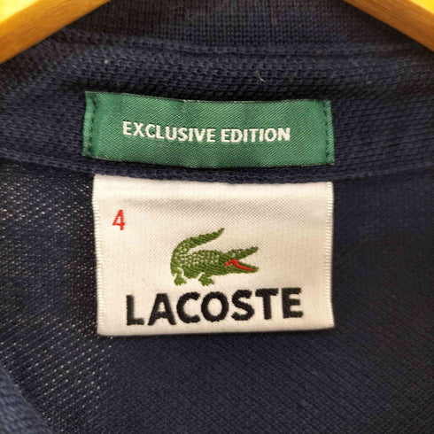 ラコステ LACOSTE 別注 襟裏切替 トリコロールライン ロゴ刺繍 鹿の子 半袖 ポロシャツ メンズ JPN:4