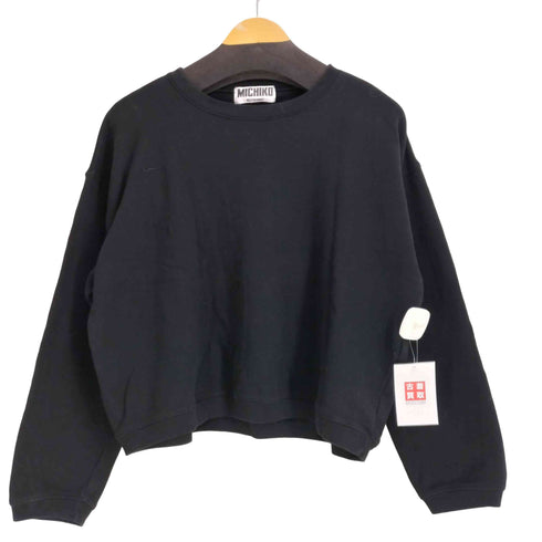 ミチココシノ michiko koshino バックプリントクルーネックスウェット レディース