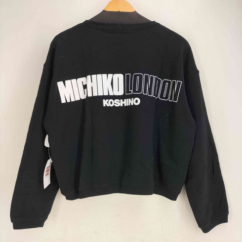 ミチココシノ michiko koshino バックプリントクルーネックスウェット レディース