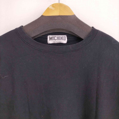 ミチココシノ michiko koshino バックプリントクルーネックスウェット レディース