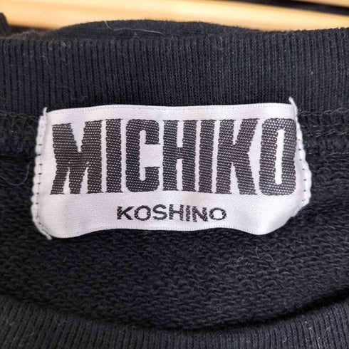 ミチココシノ michiko koshino バックプリントクルーネックスウェット レディース