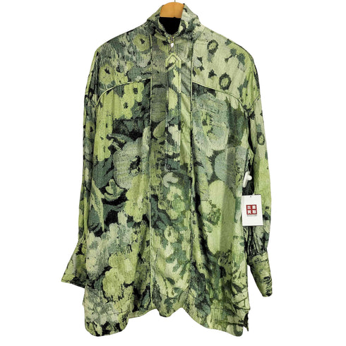 ガニー Ganni CHRINKLED SATIN ロング丈 シャツ レディース