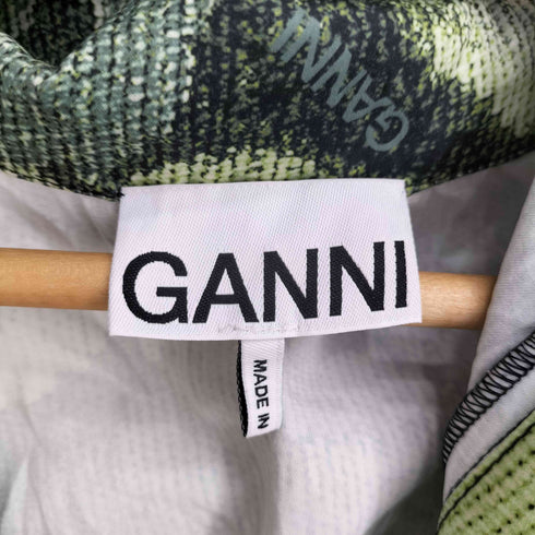 ガニー Ganni CHRINKLED SATIN ロング丈 シャツ レディース