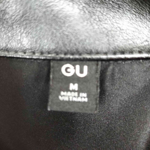 ジーユー GU 26SS フェイクレザー ハリントン ジャケット レディース M
