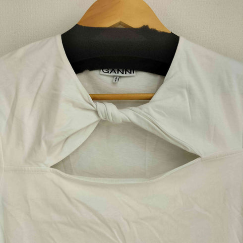 ガニー Ganni フロントツイスト オーガニックコットン S/S Tシャツ レディース JPN:S