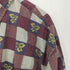 ドッカーズ DOCKERS 90S 紺タグ リーフ柄 ブロックチェック コットンボタンダウンシャツ メンズ import:L