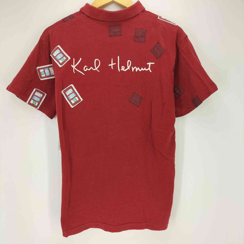 カールヘルム Karl Helmut 星条旗 ワッペン 鹿の子ポロシャツ レディース