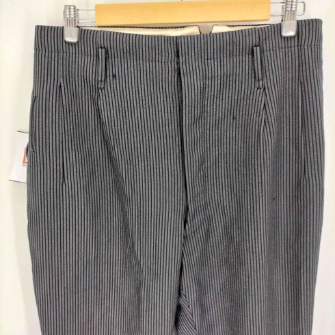 60-70S ストライプ柄 DEPONIRTフックボタン KEORI スラックスパンツ メンズ