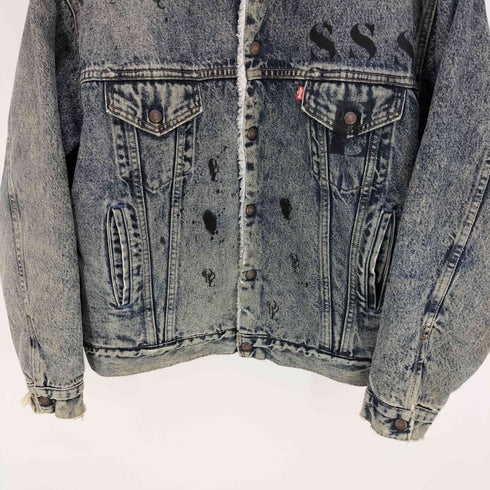 リーバイス Levis SAN FRANCISCO 80S USA製 SSS ESS ペイント ケミカルウォッシュ ボア デニム トラッカージャケット 88年製 メンズ import:L