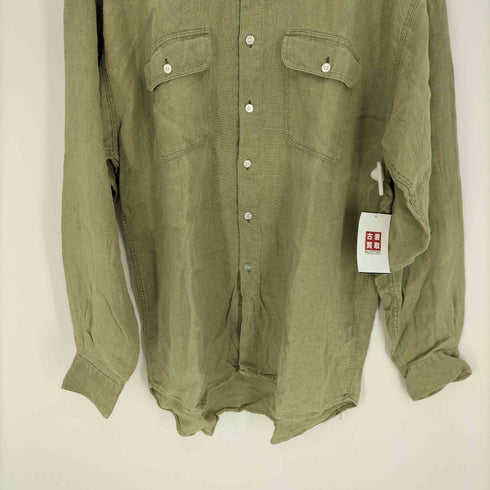 ギャップ Gap 90S OLD デカタグ ボタンダウン L/S リネン シャツ メンズ import:L