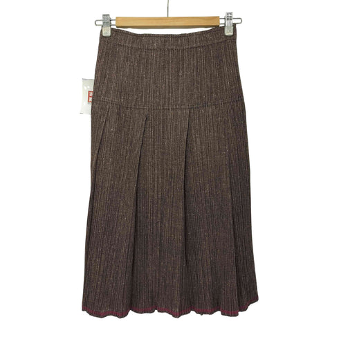 プリーツプリーズイッセイミヤケ PLEATS PLEASE ISSEY MIYAKE 12SS ネップ ツイード 転写 プリーツ ロングスカート レディース JPN:4