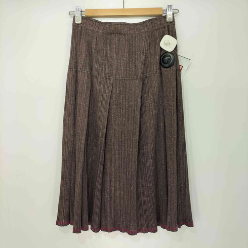 プリーツプリーズイッセイミヤケ PLEATS PLEASE ISSEY MIYAKE 12SS ネップ ツイード 転写 プリーツ ロングスカート レディース JPN:4