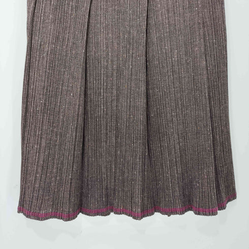 プリーツプリーズイッセイミヤケ PLEATS PLEASE ISSEY MIYAKE 12SS ネップ ツイード 転写 プリーツ ロングスカート レディース JPN:4