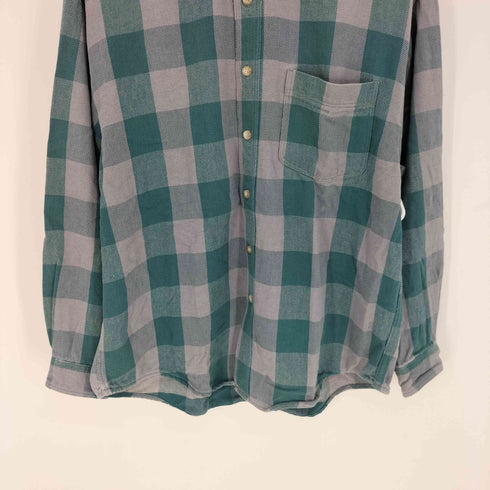 エディーバウアー Eddie Bauer 90S 白タグ ブロックチェック柄 L/S シャツ メンズ import:L
