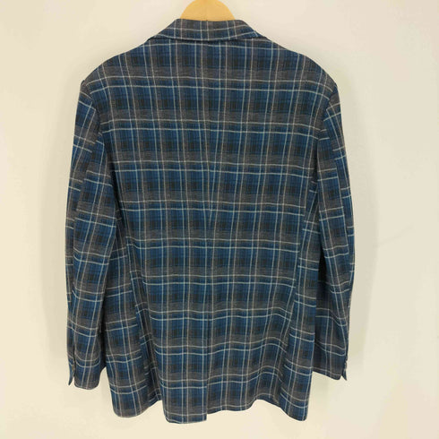 シアーズ Sears 70S proper care for knit garments チェック 背抜き 2B シングルブレスト テーラードジャケット メンズ US:42